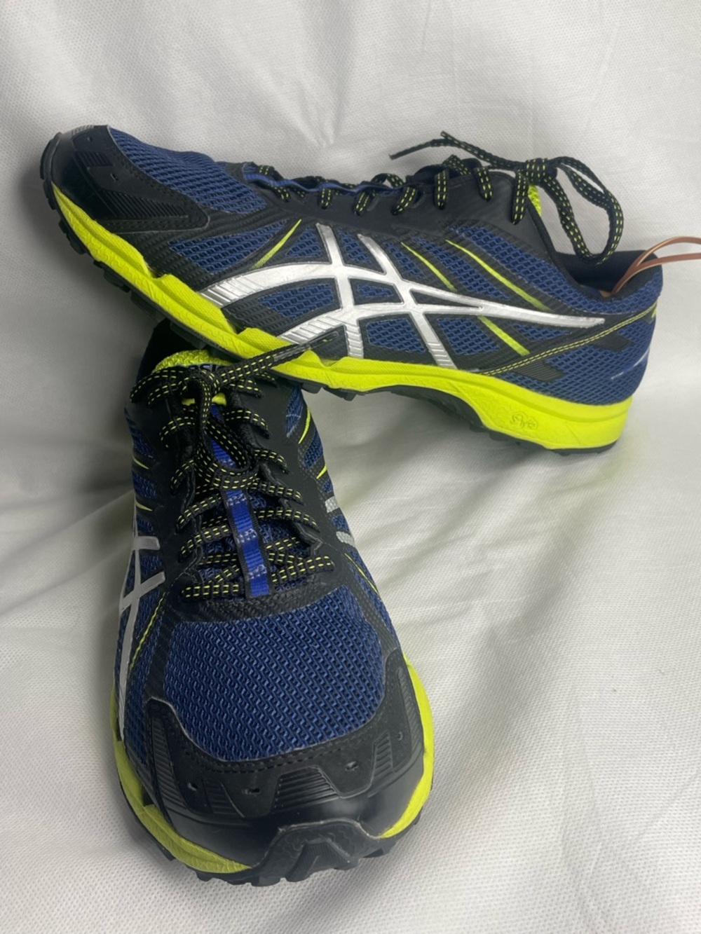 Asics Gel Fuji Racer 3 Men's Size 13 Running Shoes T415N Blue Black Yellow Grey